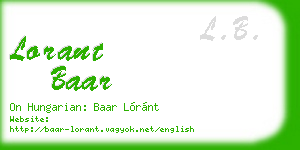 lorant baar business card